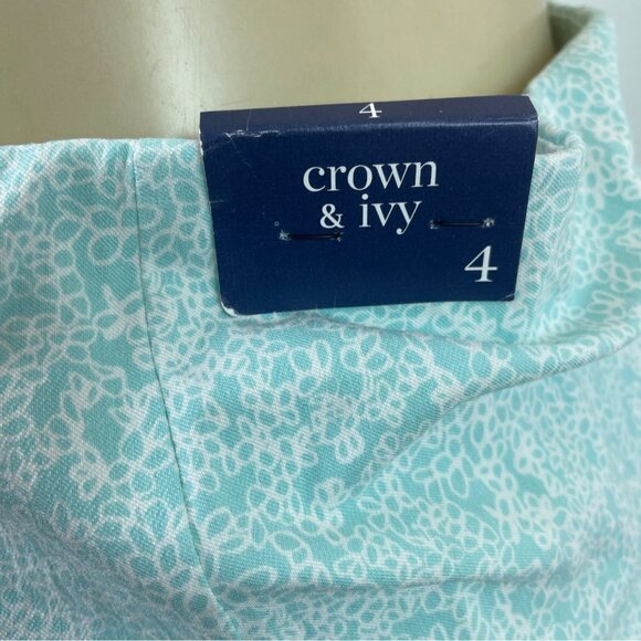 Crown & Ivy Womens Light Blue Floral Wrap Skort Size 4 - New - Picture 5 of 9